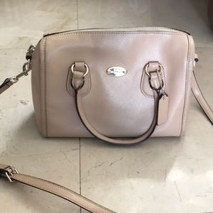 Cream/Beige Authentic Coach Small Bowler Bag